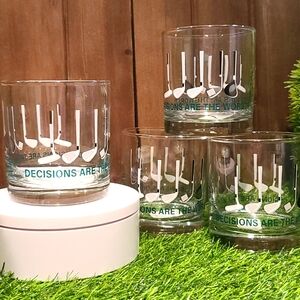 Golf sports glasses set of 4 barware glassware - Decisions are the worst NWT